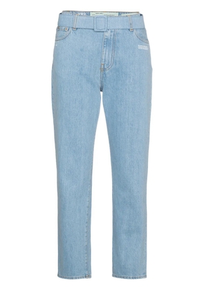 Off-White mid rise denim cropped jeans - Blue