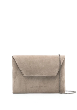 Brunello Cucinelli suede clutch bag - Grey