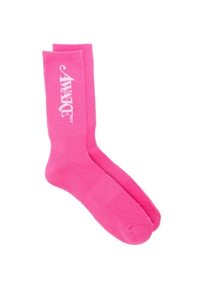 Awake NY ribbed logo socks - Pink