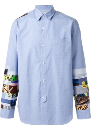 Junya Watanabe MAN patchwork detail shirt - Blue