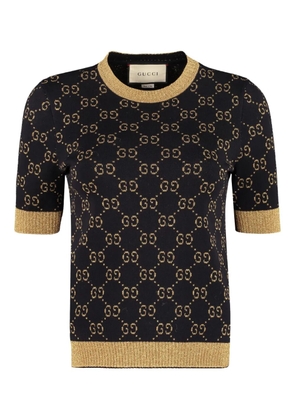 Gucci GG Supreme lurex cotton top - Blue