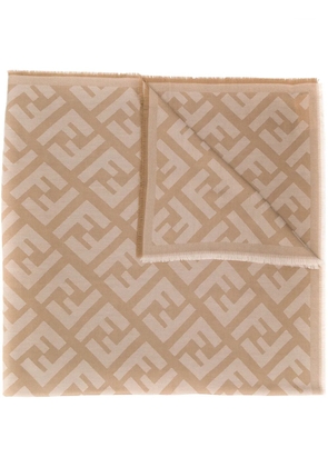 FENDI patterned FF logo shawl - Neutrals