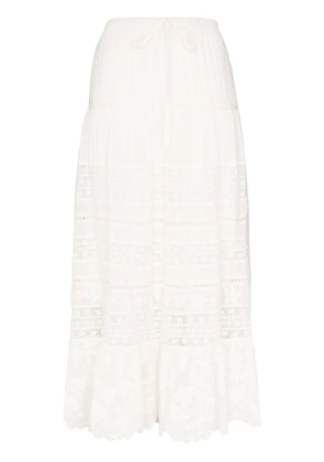 LoveShackFancy Donna lace drawstring skirt - White