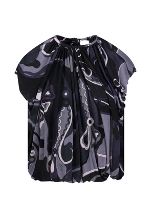 PUCCI tie-fastening printed top - Black
