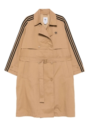adidas three-stripe belted trench coat - Brown