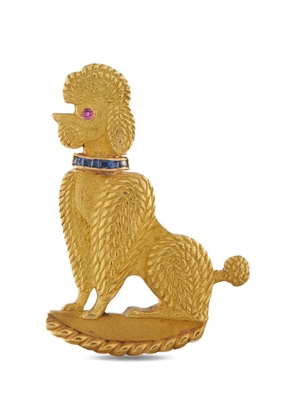 Cartier dog-motif sapphire and ruby brooch - Gold