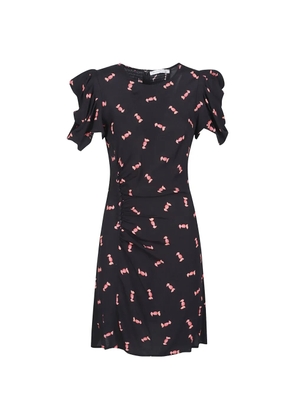 MAR DE MARGARITAS puff-sleeve dress - Black