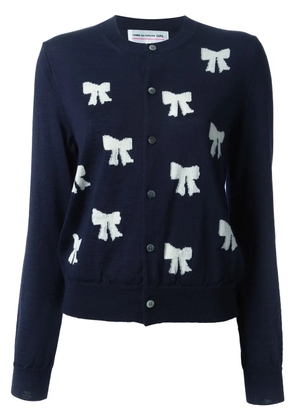 Comme Des Garçons Girl bow intarsia cardigan - Blue