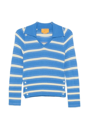 Guest In Residence Port button striped sweater - Blue