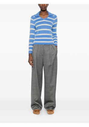 Guest In Residence Port button striped sweater - Blue