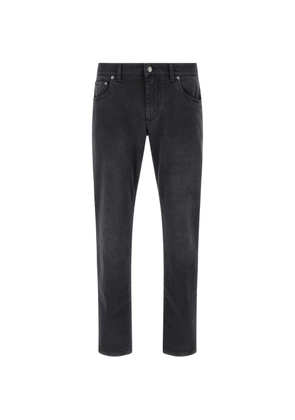 Dolce & Gabbana 5-pocket metal-patch jeans - Black
