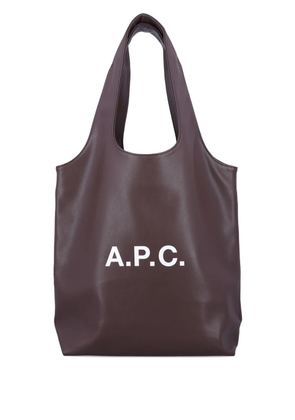 A.P.C. logo-plaque tote bag - Brown
