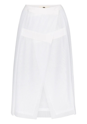 032c plissé pleated wrap skirt - White