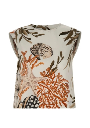 Marella seabeds-print top - White