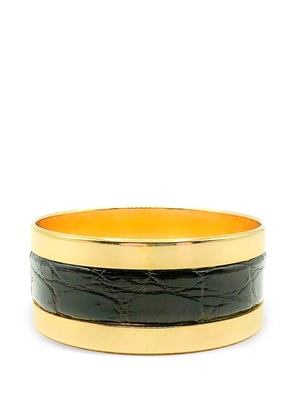 Grosse Vintage 1973 gold & leather bangle