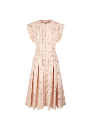 Alberta Ferretti ruffled broderie dress - Pink