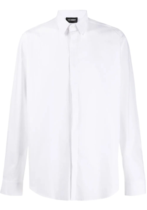 LES HOMMES pointed collar plain shirt - White