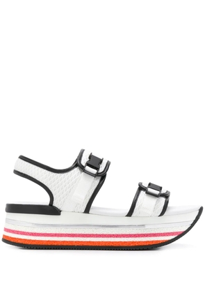 Hogan H222 platform mesh sandals - White