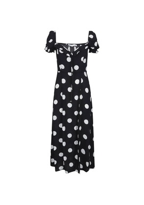 MAR DE MARGARITAS Nikita polka-dot smocked dress - Black