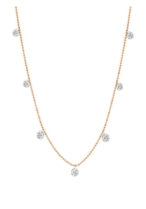graziela 18K rose gold small Floating diamonds necklace - Pink