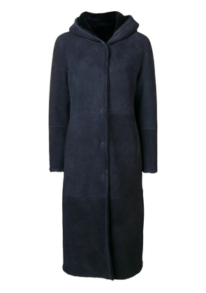 Liska hooded shearling coat - Blue