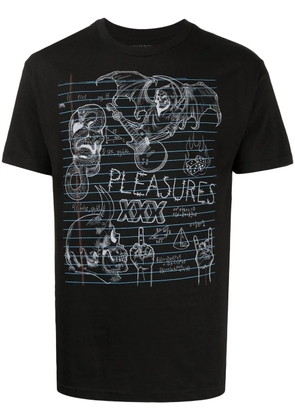 Pleasures Homework-print T-shirt - Black