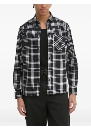 HUGO checked chest-pocket shirt - Black