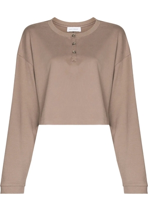 Ninety Percent cropped crew neck sweatshirt - Brown