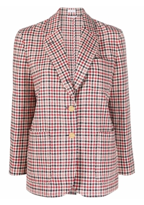 Thom Browne check-pattern single breasted blazer - Red