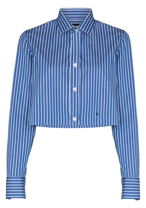 HommeGirls vertical-stripe cropped shirt - Blue