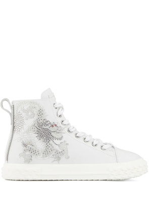 Giuseppe Zanotti Blabber crystal-embellished high-top sneakers - White