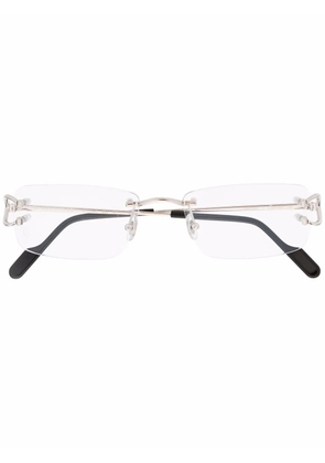Cartier Eyewear square-frame rimless glasses - Silver