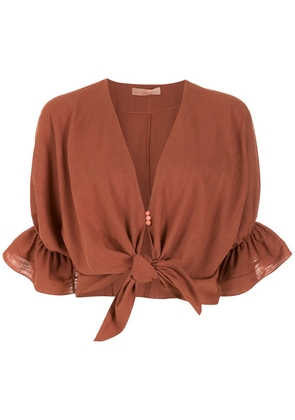 Clube Bossa Rubin tie-front blouse - Brown