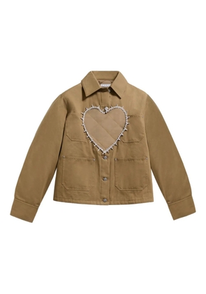AREA Crystal Heart jacket - Brown