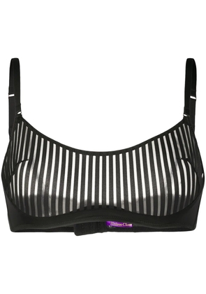 Maison Close striped underwired bra - Black