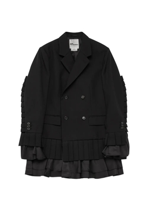 Noir Kei Ninomiya ruffled double-breasted blazer - Black