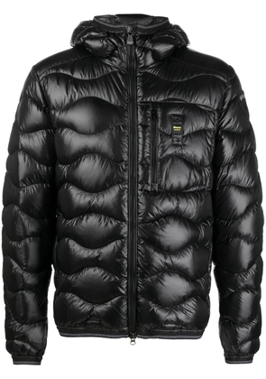 Blauer Ken quilted hooded down jacket - Black