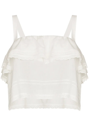 Reformation Tarragon lace-trim sleeveless top - White