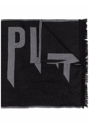 Philipp Plein wool logo scarf - Black