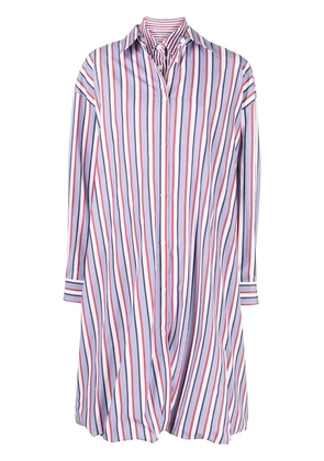 Juun.J stripe-detail shirt dress - Blue