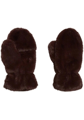 Apparis Coco faux-fur mittens - Brown
