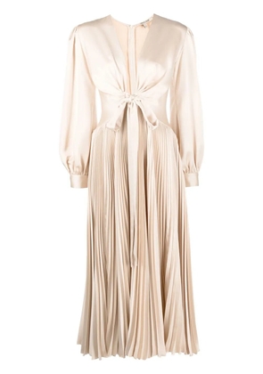 Roberto Cavalli long-sleeve midi dress - Neutrals