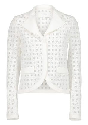 Giambattista Valli open-knit single-breasted blazer - White
