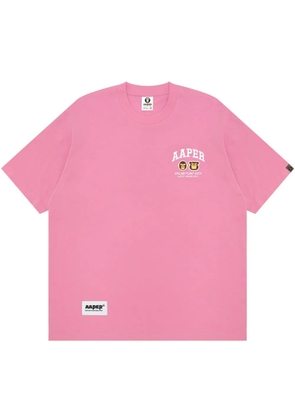 AAPE BY *A BATHING APE® logo-embroidered T-shirt - Pink