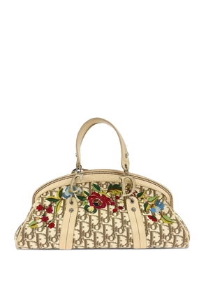 Christian Dior Pre-Owned 2005 Diorissimo floral-embroidered tote bag - Neutrals