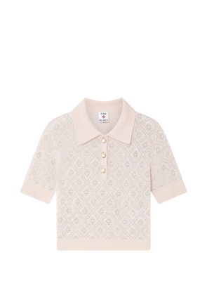 Casablanca monogram-studded polo top - Pink