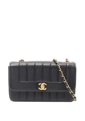 CHANEL Pre-Owned 1989-1991 CC Lambskin Line Chain Flap crossbody bag - Black