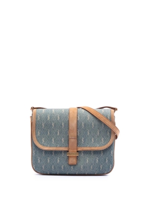 Saint Laurent Pre-Owned 2021 Suede Trimmed Denim Monogram Allover crossbody bag - Blue