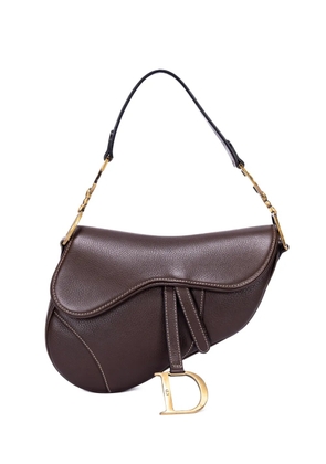 Christian Dior Pre-Owned logo-charm saddle bag - Brown