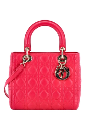 Christian Dior Pre-Owned Lady Dior Bag Cannage Quilt Lambskin Medium satchel - Pink
